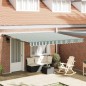 vidaXL Tenda Retrattile Verde e Bianco 400x300 cm