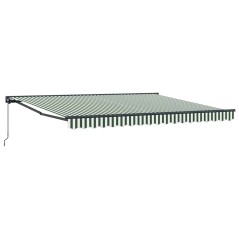vidaXL Tenda Retrattile Verde e Bianco 400x300 cm