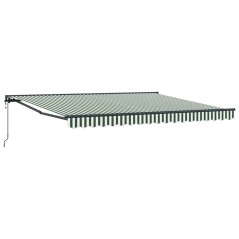 vidaXL Tenda Retrattile Verde e Bianco 400x300 cm