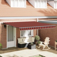 vidaXL Tenda Retrattile arancione e marrone 400 × 350 cm Poliestere