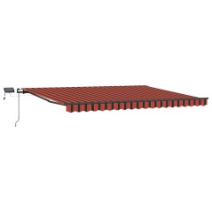 vidaXL Tenda retrattile manuale con LED in arancione e marrone 400x350 cm