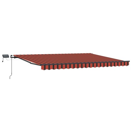 vidaXL Tenda retrattile manuale con LED in arancione e marrone 400x350 cm
