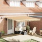 vidaXL Tenda Retrattile Manuale Giallo / grigio / bianco 400 × 350 cm vidaXL Tenda Retrattile Manuale Giallo / grigio / bianco 400 × 350 cm