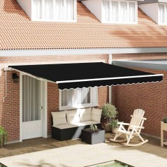 vidaXL Tenda retrattile Nero 400 × 350 cm Nero