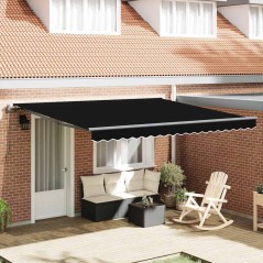 vidaXL Tenda da sole automatica retrattile nera 400 x 350 cm