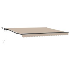 Tenda Retrattile Automatica con LED Beige 400x350 cm