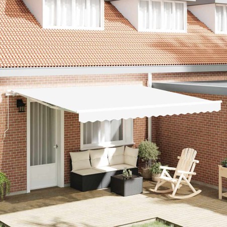 Tenda retrattile manuale vidaXL Bianca 400x350 cm