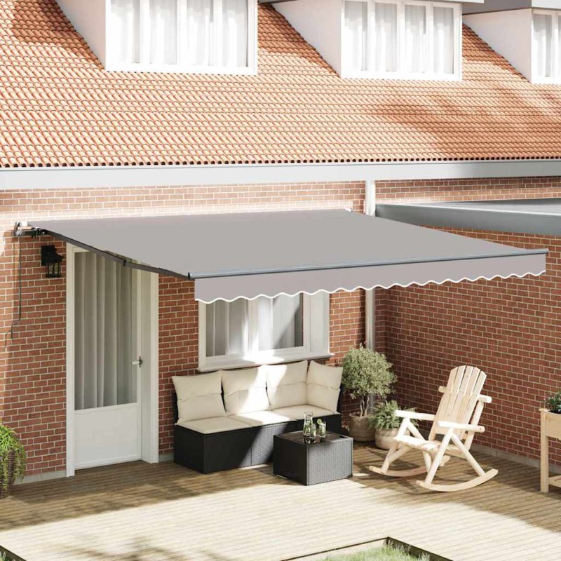 vidaXL Tenda Retrattile Grigio chiaro 400 × 350 cm Poliestere