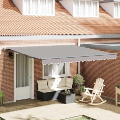 vidaXL Tenda da sole automatica vitaXL, 400 x 350 cm, grigio chiaro