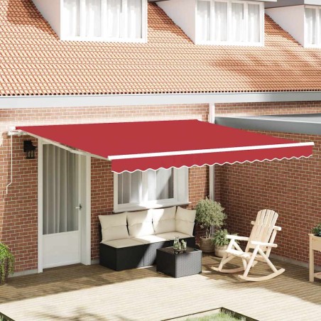 vidaXL Tenda Retrattile Manuale Rossa 400x350 cm