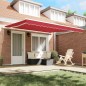 vidaXL Tenda Retrattile Manuale Rossa 400x350 cm vidaXL Tenda Retrattile Manuale Rossa 400x350 cm