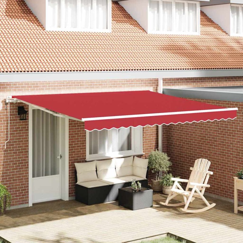 vidaXL Tenda Retrattile Rossa Rosso 400 × 350 cm Rosso