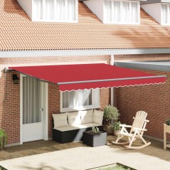 vidaXL Tenda da sole automatica retrattile rossa 400 x 350 cm