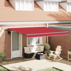 Tenda Retrattile Automatica vidaXL con LED, Rossa 400x350 cm
