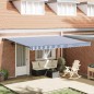 vidaXL Tenda Retrattile Blu e Bianco 450x300 cm