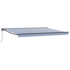vidaXL Tenda Retrattile Blu e Bianco 450x300 cm
