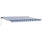 vidaXL Tenda Retrattile Blu e Bianco 450x300 cm