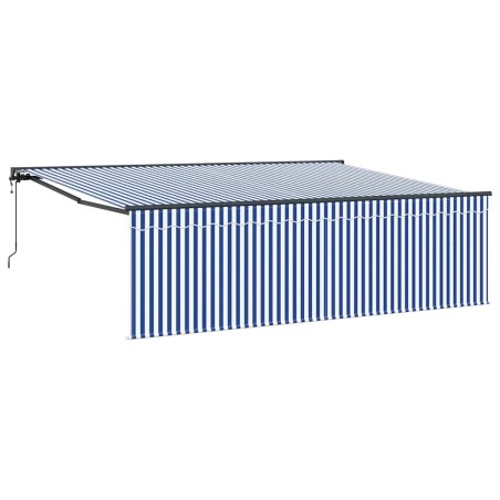 vidaXL Tenda Retrattile Blu e bianco Blu e Bianco Antracite