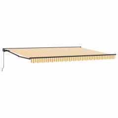 vidaXL Tenda Retrattile Arancione e bianco 450x300 cm