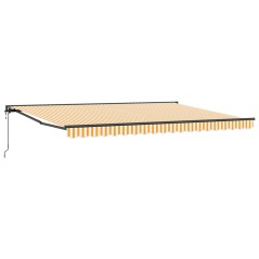vidaXL Tenda Retrattile Arancione e bianco 450x300 cm