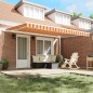 vidaXL Tenda manuale retrattile gialla e arancione, 450 x 300 cm