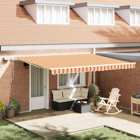 vidaXL Tenda retrattile with Giallo e arancione 450 × 300 cm