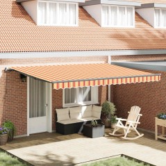 vidaXL Tenda Retrattile giallo e arancione 450 × 300 cm Poliestere