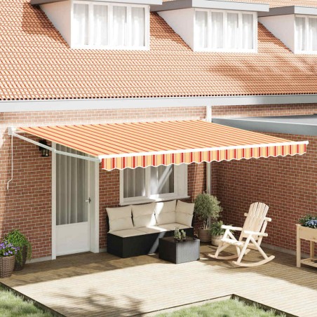 vidaXL Tenda Retrattile Manuale Gialla e Arancione 450x300 cm
