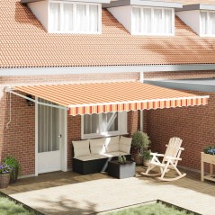vidaXL Tenda Retrattile Automatica Gialla e Arancione 450x300 cm