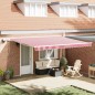 vidaXL Tenda Retrattile Rossa e Bianca Rosso e bianco 450 × 300 cm