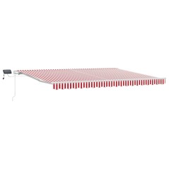 vidaXL Tenda Retrattile Rossa e Bianca Rosso e bianco 450 × 300 cm