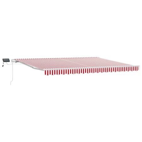 vidaXL Tenda Retrattile Rossa e Bianca Rosso e bianco 450 × 300 cm