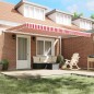 vidaXL Tenda Retrattile Rosso e bianco 450 × 300 cm Rosso e bianco vidaXL Tenda Retrattile Rosso e bianco 450 × 300 cm Rosso e bianco