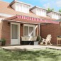 vidaXL Tenda da Sole Rosso e bianco 450 × 300 cm Poliestere vidaXL Tenda da Sole Rosso e bianco 450 × 300 cm Poliestere
