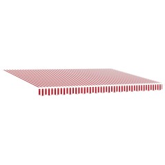 vidaXL Tenda Retrattile Manuale con LED a righe rosse e bianche 450x300 cm