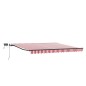 vidaXL Tenda Retrattile Manuale con LED a righe rosse e bianche 450x300 cm vidaXL Tenda Retrattile Manuale con LED a righe rosse e bianche 450x300 cm