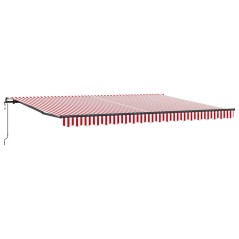 vidaXL Tenda retrattile automatica rossa e bianca a strisce 450 x 300 cm