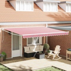vidaXL Tenda da sole avvolgibile automatica a strisce rosse e bianche, 450x300 cm