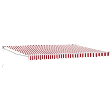 vidaXL Tenda da sole avvolgibile automatica a strisce rosse e bianche, 450x300 cm