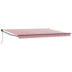 vidaXL Tenda da sole automatica retrattile Strisce rosse e bianche 450x300 cm