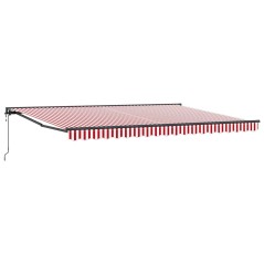 vidaXL Tenda Retrattile Striscia Rossa e Bianca 450x300 cm