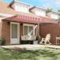 vidaXL Tenda Retrattile Striscia Rossa e Bianca 450x300 cm