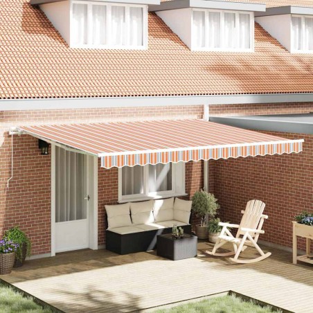 vidaXL Tenda da sole manuale retrattile a strisce multicolori 450x300 cm