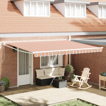 vidaXL Tenda Retrattile Manuale Striscia Multicolore 450x300 cm
