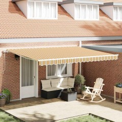 vidaXL Tenda Retrattile Giallo / Grigio / Bianco 450 × 300 cm Multicolore
