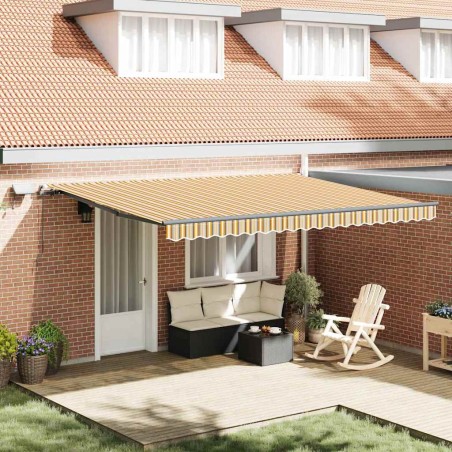 vidaXL Tenda Retrattile Manuale con Striscia Multicolore LED 450x300 cm
