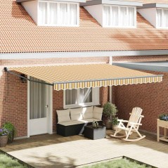 vidaXL Tenda da sole automatica retrattile a strisce multicolore 450x300 cm.