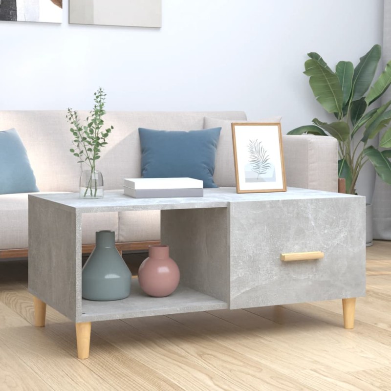 Tavolino Salotto Grigio Cemento 89,5x50x40 cm Legno Multistrato Tavolino Salotto Grigio Cemento 89,5x50x40 cm Legno Multistrato