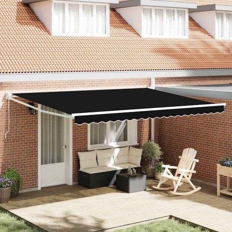 vidaXL Tenda Retrattile Manuale Nera 450 x 300 cm