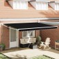 vidaXL Tenda Retrattile Manuale Nera 450 x 300 cm